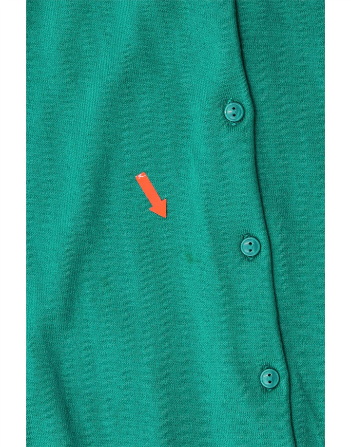 L.L.BEAN Dame cardigan sweater UK 18 XL turkis bomuld