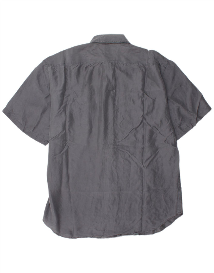 Vintage kortærmet herreskjorte 2XL grå