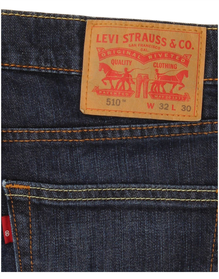 LEVI'S Herre 510 Skinny Jeans W32 L30 Marineblå Bomuld
