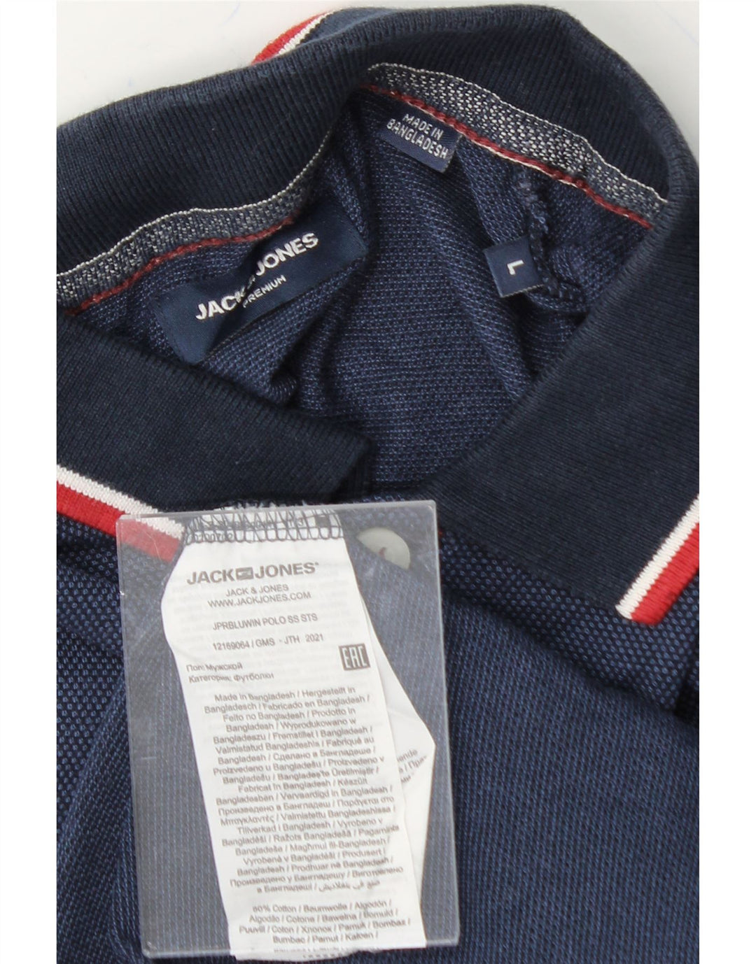 JACK & JONES Mens Polo Shirt Large Navy Blue Cotton Vintage Jack & Jones and Second-Hand Jack & Jones from Messina Hembry 