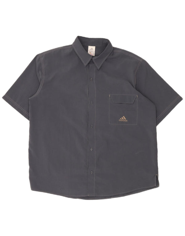 ADIDAS Kortærmet Herreskjorte UK 46/48 XL Navy Blue Polyester