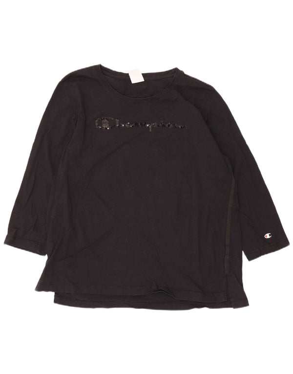 Champion Womens Grafisk Top 3/4 ærme UK 18 XL Sort