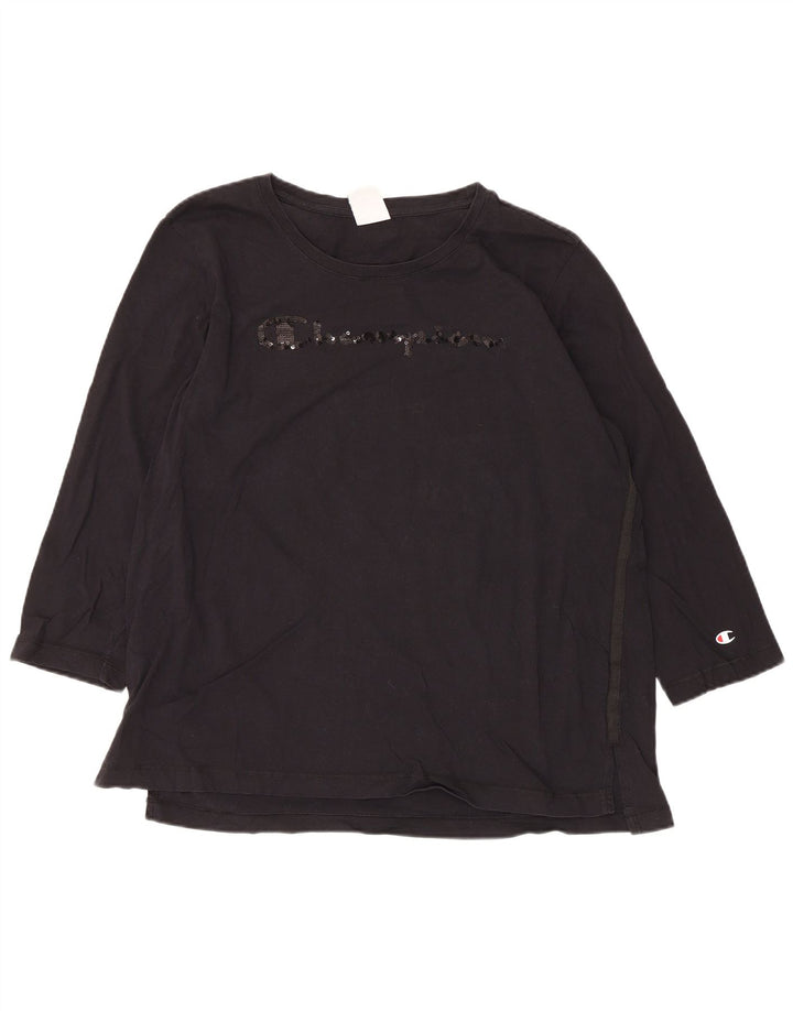 Champion Womens Grafisk Top 3/4 ærme UK 18 XL Sort