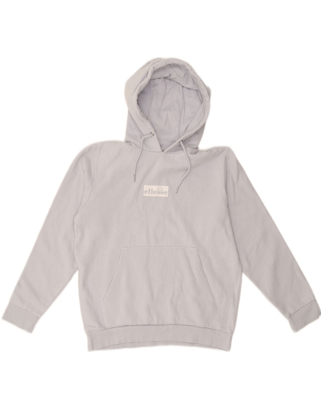 ELLESSE Womens Hoodie Jumper UK 12 Medium Blue Cotton