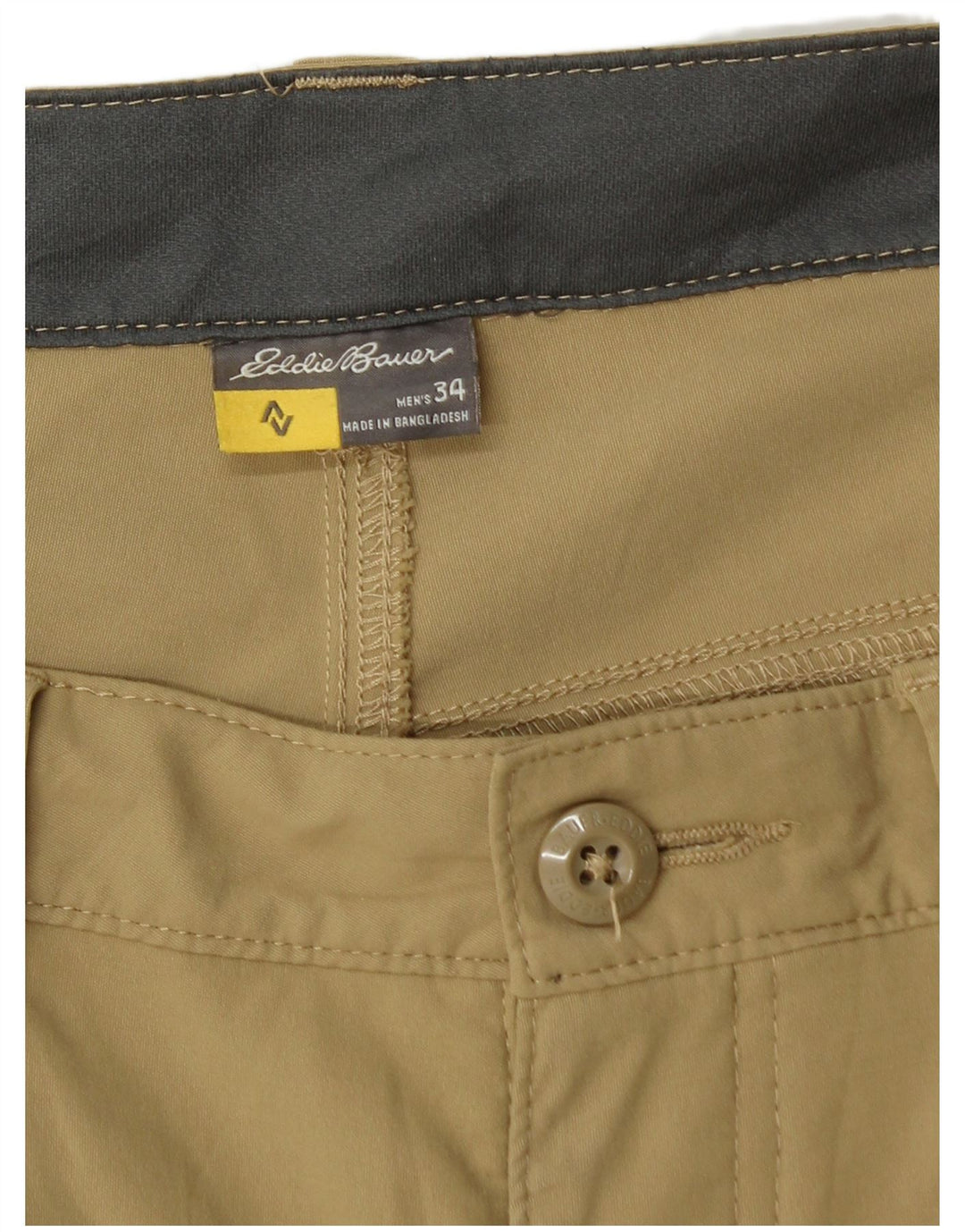 Eddie Bauer Herre Cargo Shorts W34 Large Khaki Nylon