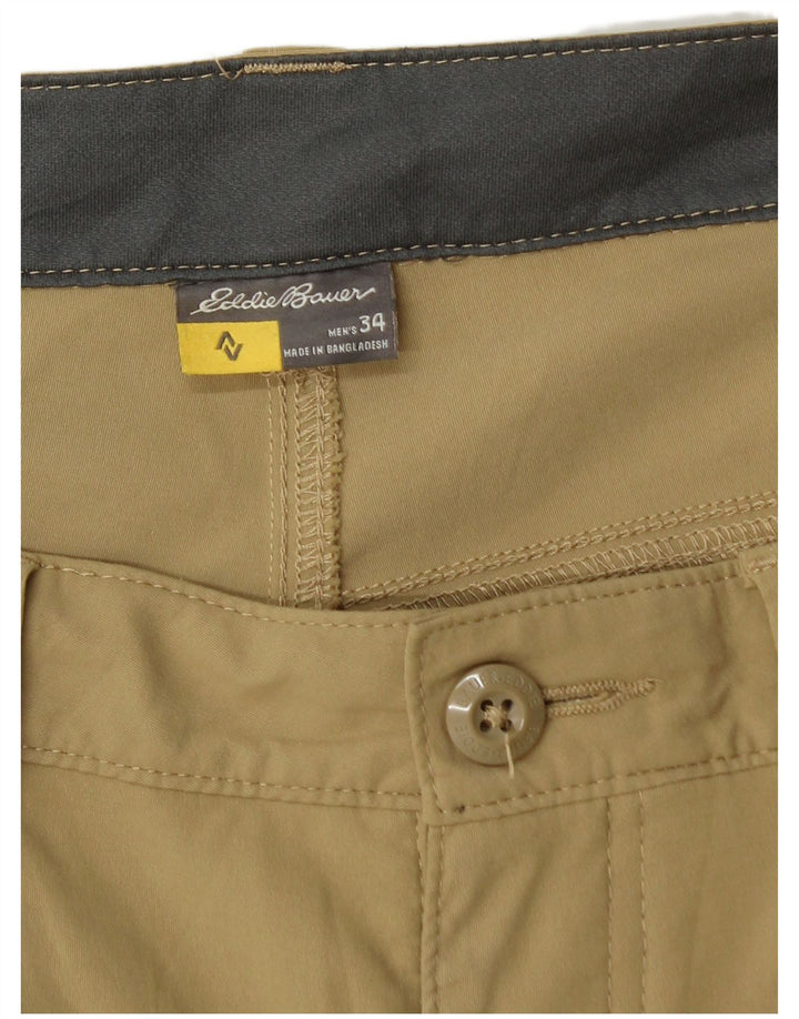 Eddie Bauer Herre Cargo Shorts W34 Large Khaki Nylon
