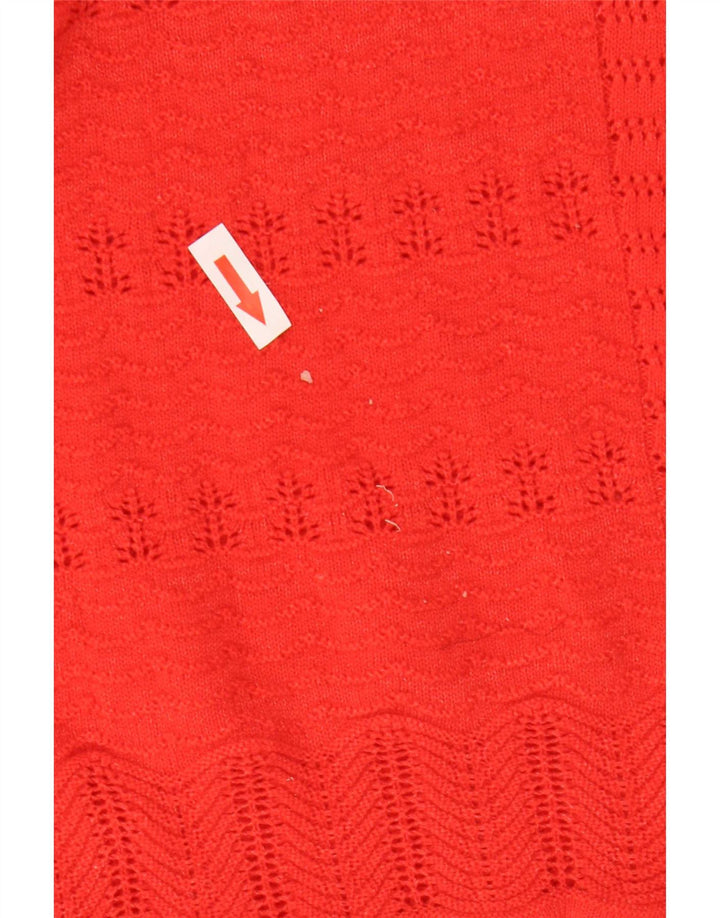 Marks & Spencer Dame V-hals sweater UK 14 Medium Rød Polyester