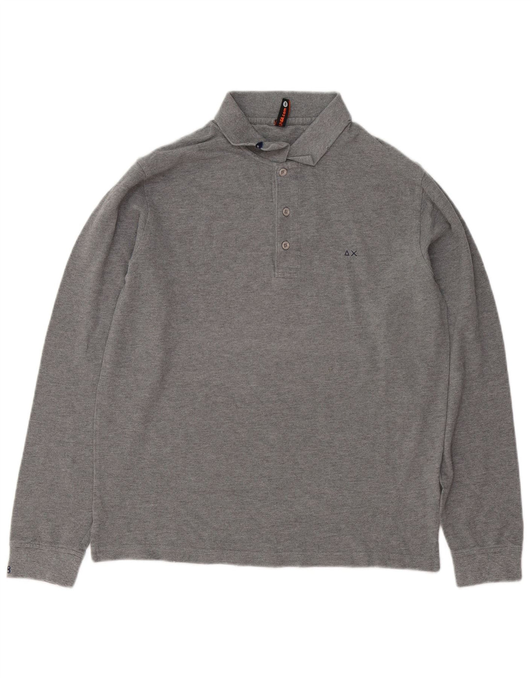 Sun68 Langærmet herre poloshirt Stor grå bomuld