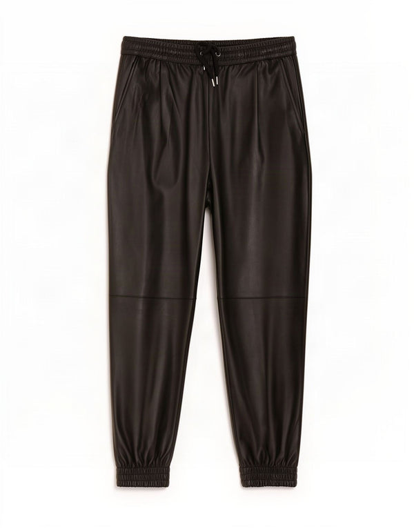 Zara Joggers i imiteret læder Medium W28 L26 Sort polyester