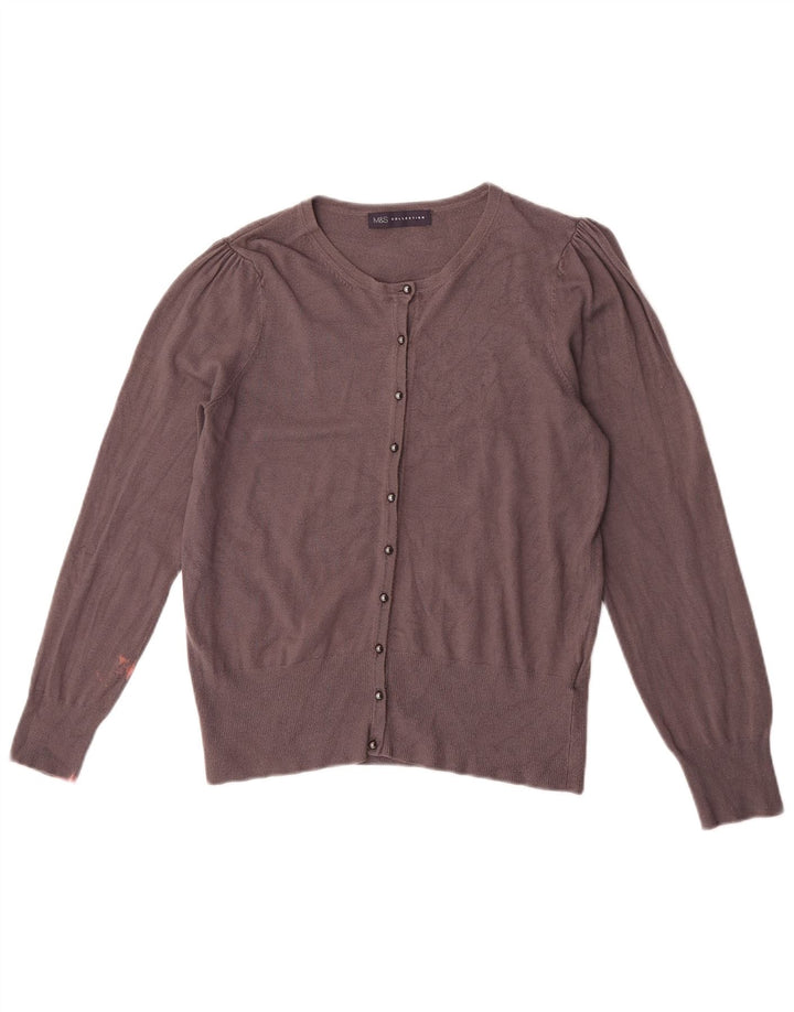 Marks & Spencer Dame Cardigan Sweater UK 12 Medium Grey Viscose