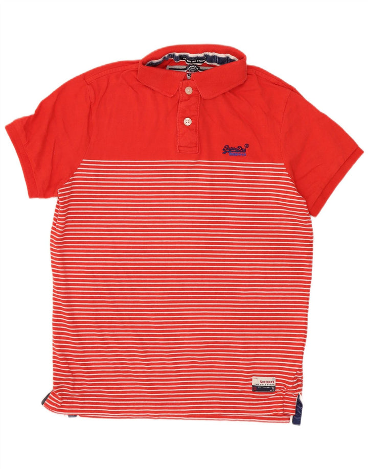Superdry herre poloshirt Medium rødstribet bomuld