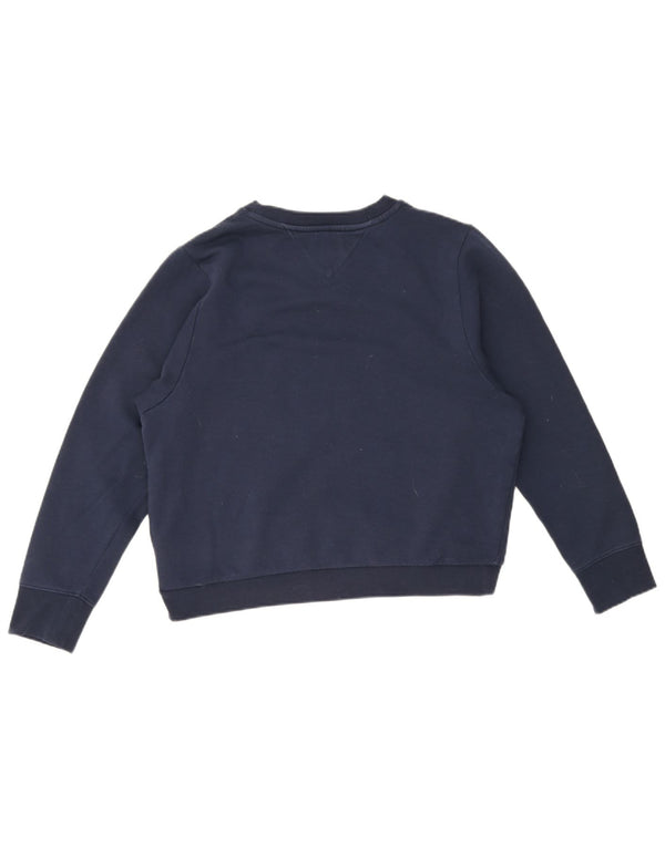 Tommy Hilfiger Dame Oversized Sweatshirt Jumper UK 10 Small Navy Blue