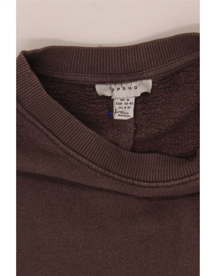 Topshop Womens Crop Oversized Sweatshirt Jumper UK 14 Medium Grey Bomuld