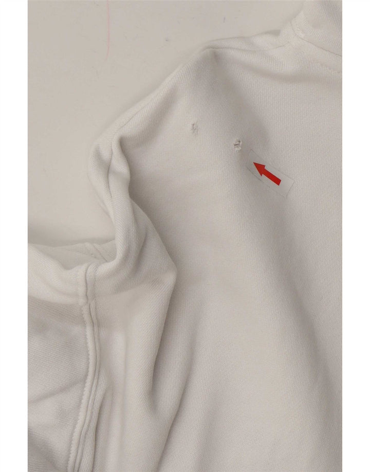 Champion Herre Zip Neck Sweatshirt Jumper Stor Hvid Bomuld