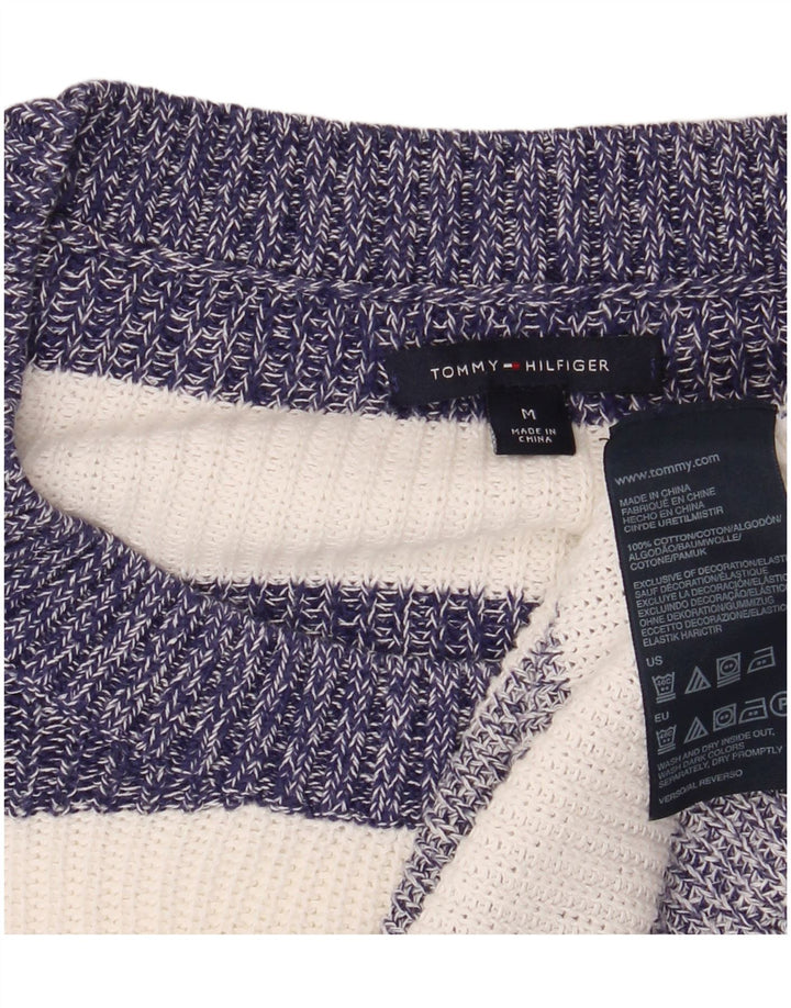 TOMMY HILFIGER Dame Boat Neck Jumper Sweater UK 14 Medium Navy Blue