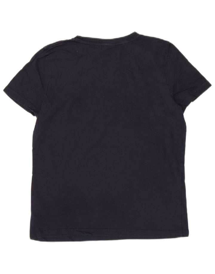 TOMMY HILFIGER Grafisk T-shirt top til kvinder UK 12 Mellem marineblå bomuld