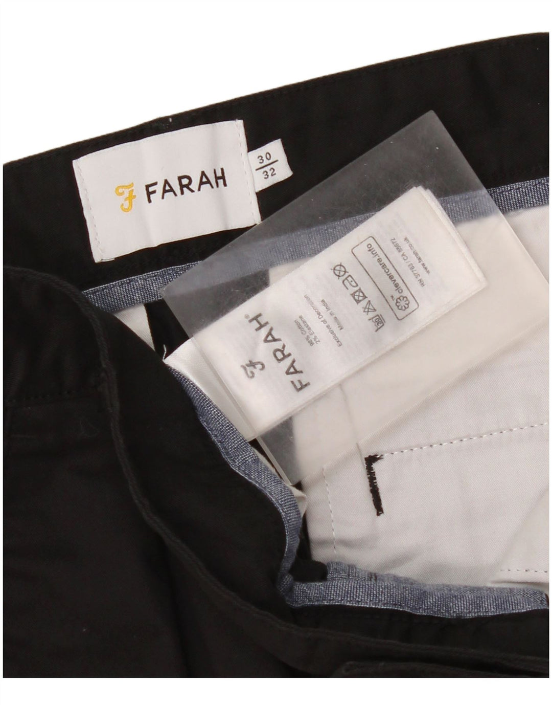 Farah Herre Cropped Bukser W30 L24 Sort Bomuld