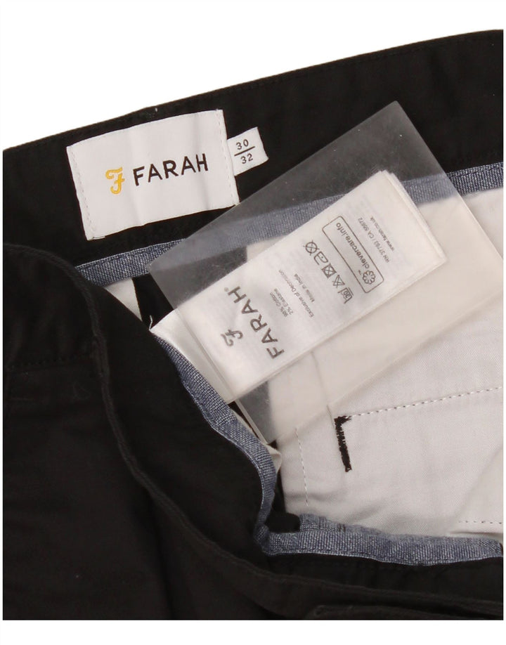 Farah Herre Cropped Bukser W30 L24 Sort Bomuld