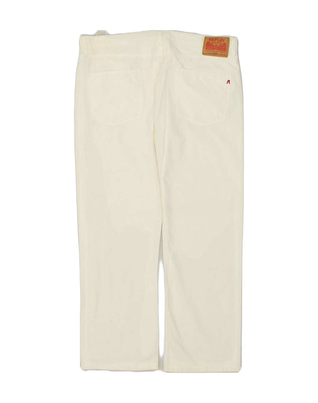 REPLAY Womens Straight Casual Trousers W38 L30 White Cotton | Vintage Replay | Thrift | Second-Hand Replay | Used Clothing | Messina Hembry 