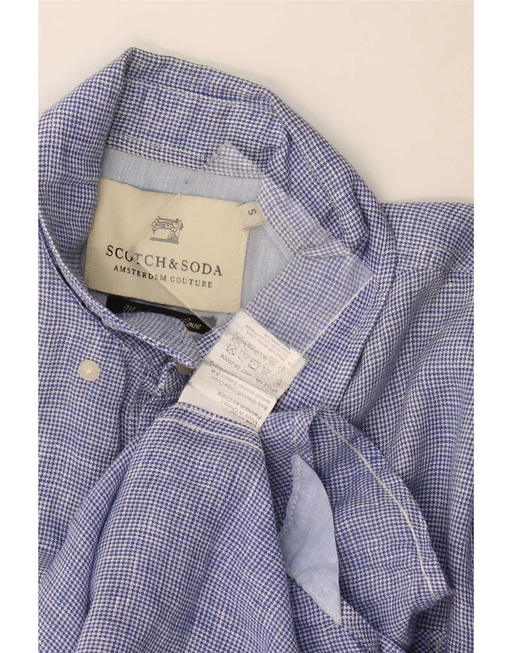 Scotch & Soda-skjorte til mænd, lille blå Houndstooth