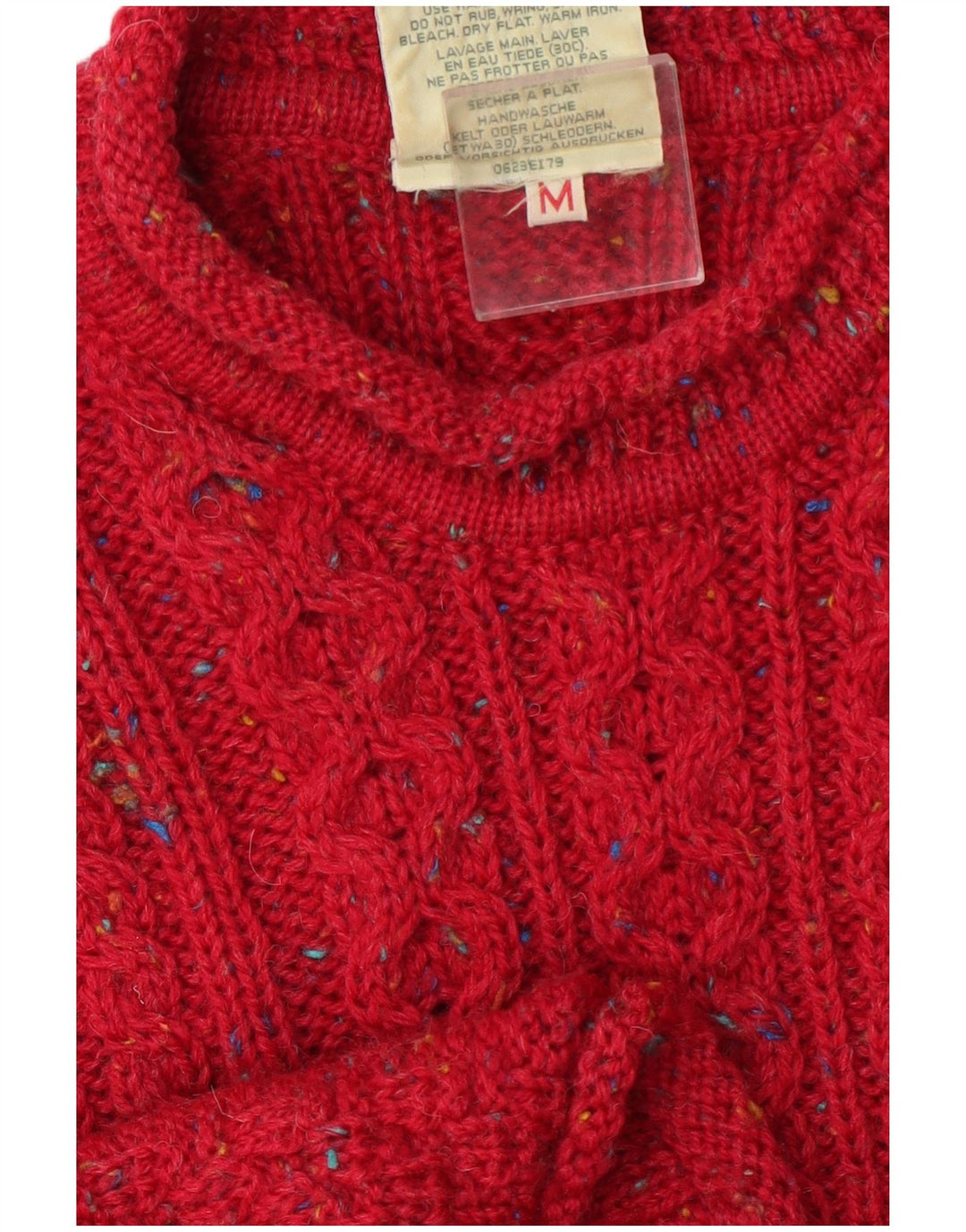 Carraig Donn Dame Turtle Neck Sweater UK 14 Medium Rød Flecked