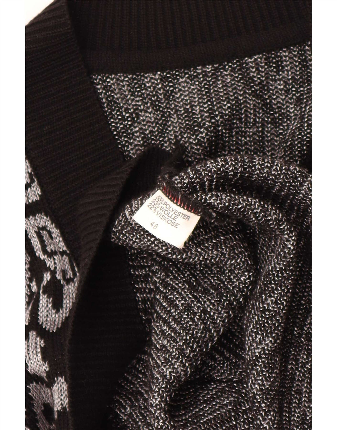 Vintage Dame Vest Tank Top EU 46 XL Black Fair Isle Polyester