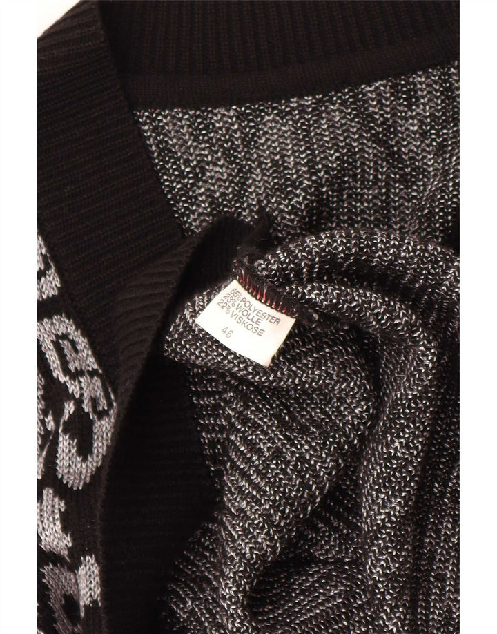 Vintage Dame Vest Tank Top EU 46 XL Black Fair Isle Polyester
