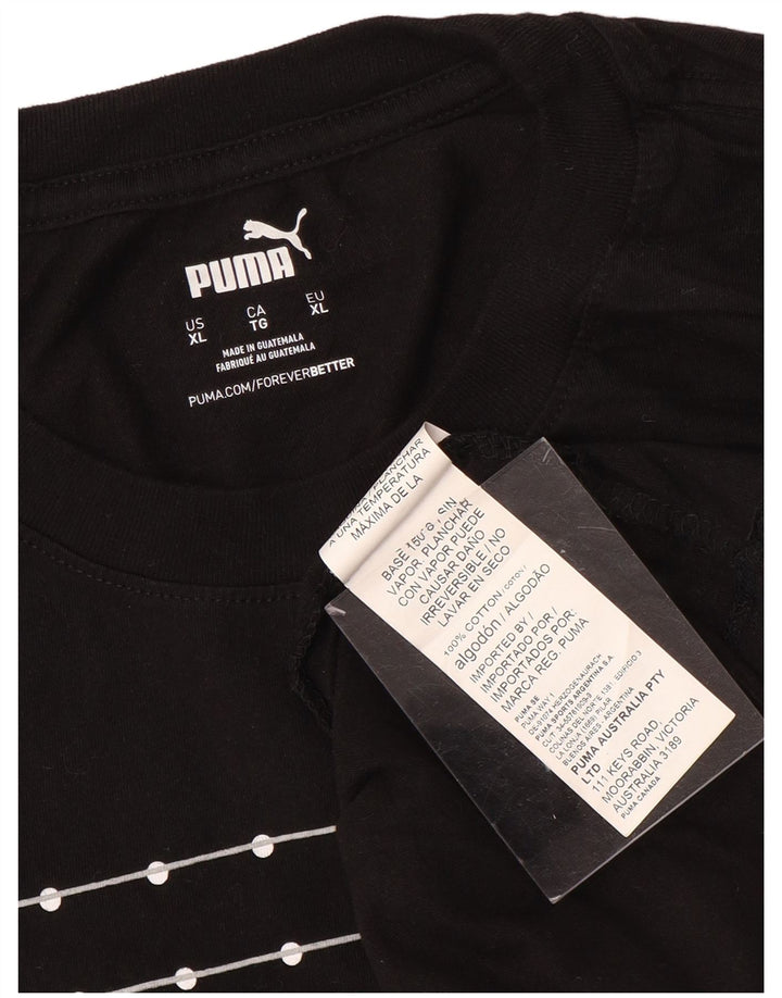 PUMA Herre grafisk T-shirt top XL sort bomuld