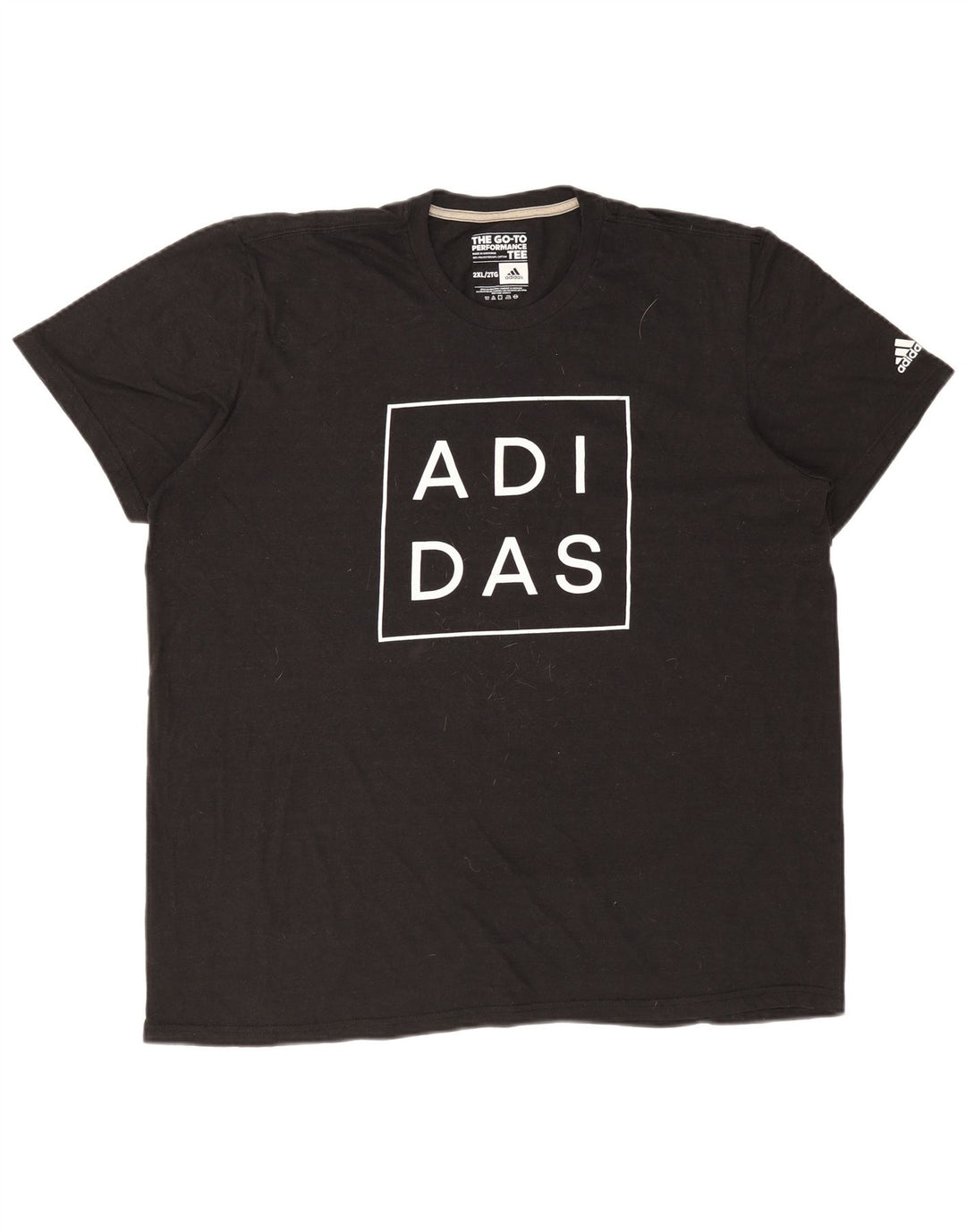 ADIDAS Grafisk T-shirt top til mænd 2XL sort polyester