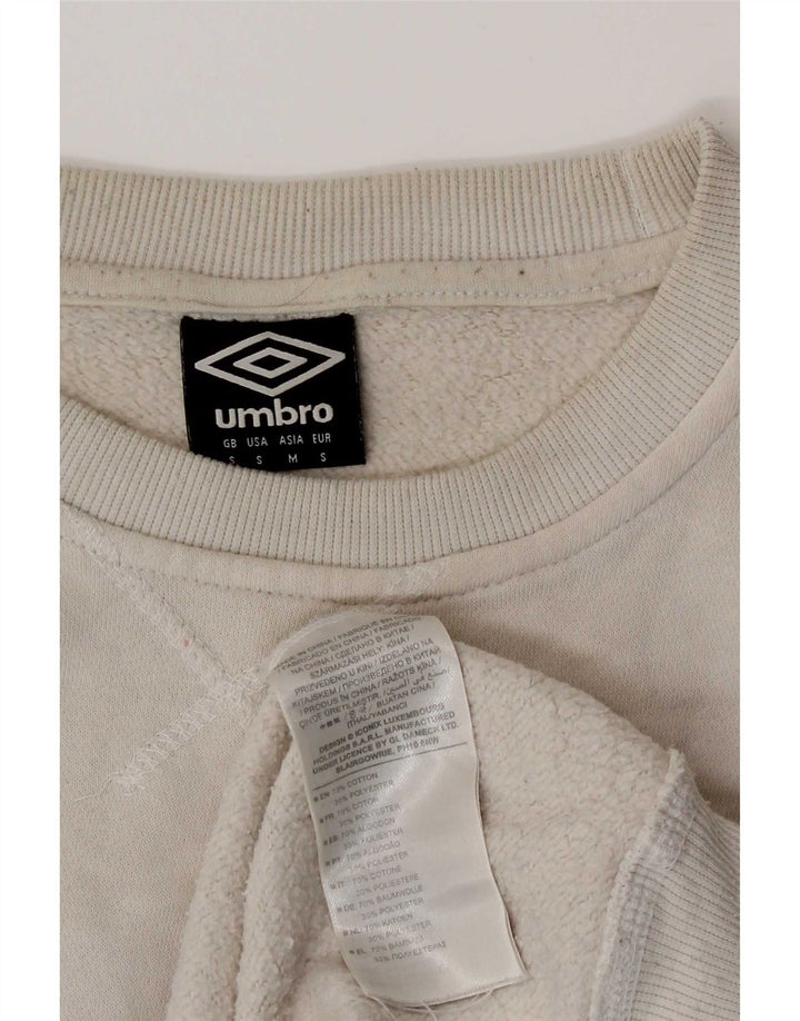 Umbro Womens Oversized Sweatshirt Jumper UK 10 Small Beige Bomuld