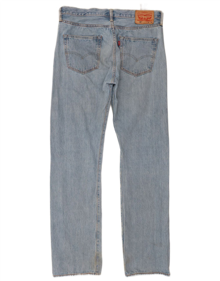Levi's Herre 501 Straight Jeans W34 L34 Blå Bomuld