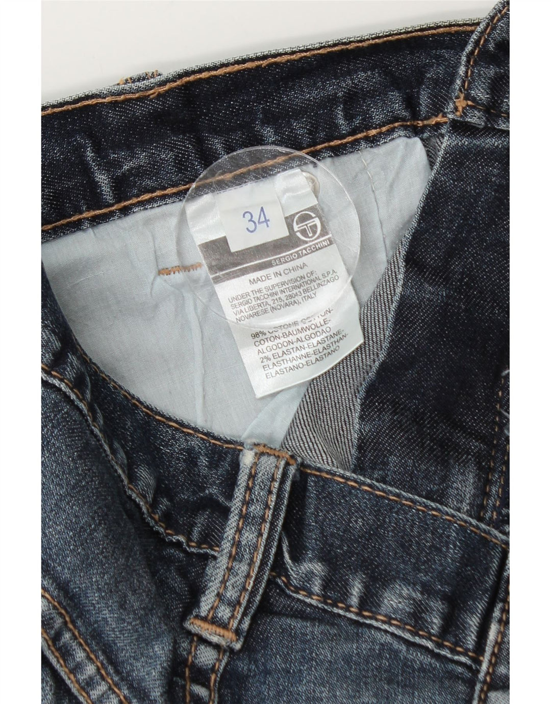 SERGIO TACCHINI Straight jeans til mænd W34 L34 Blå bomuld