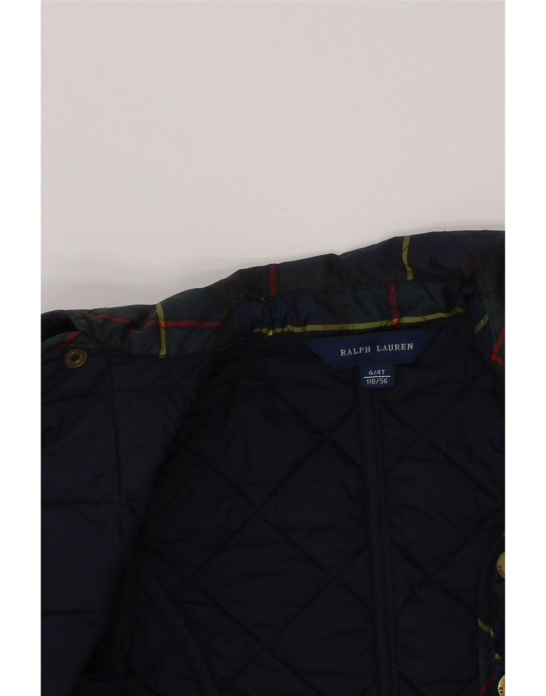 Ralph Lauren piger quiltet jakke 3-4 år marineblå ternet