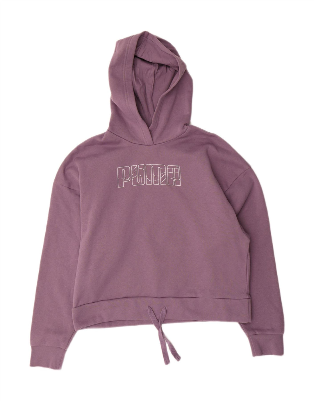 PUMA Womens Graphic Hoodie Jumper UK 14 Medium Purple