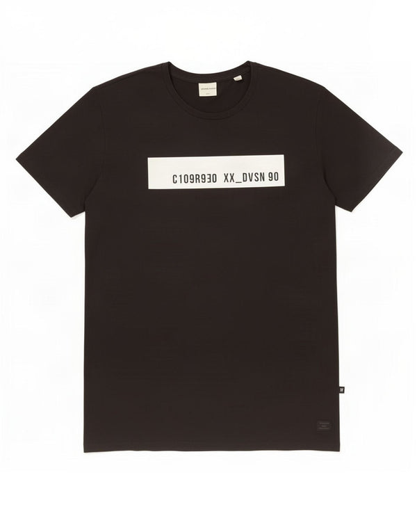 Jack & Jones Mens Core Graphic T-Shirt Top XL Black Cotton