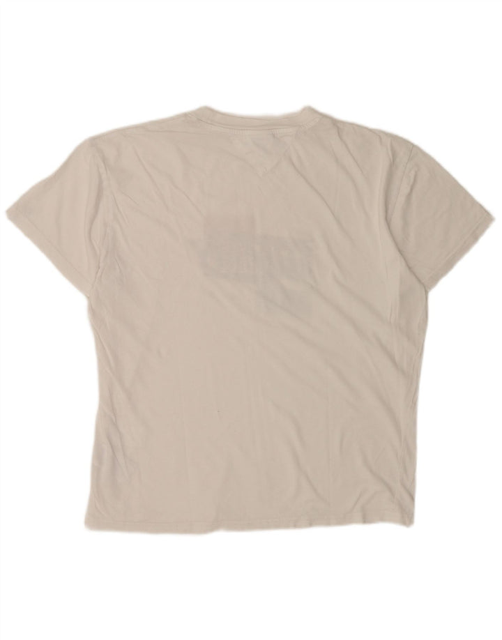 Tommy Hilfiger Herre grafisk T-shirt Top Medium Hvid Bomuld