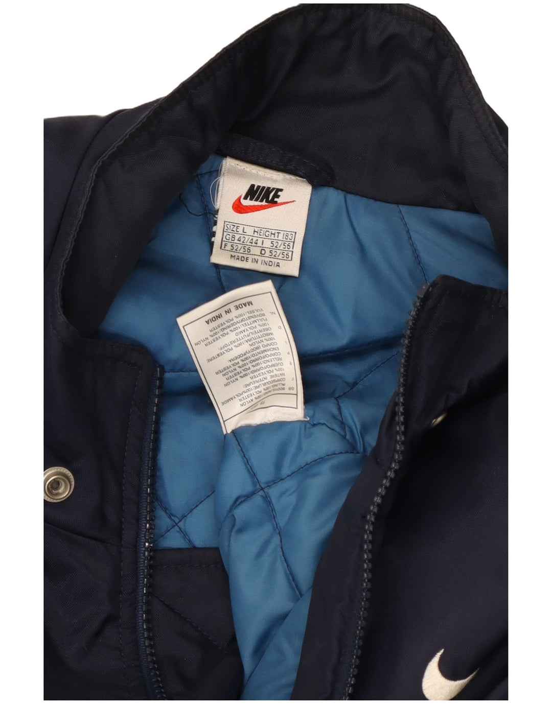 Nike Herre grafisk vindjakke UK 42/44 Stor marineblå nylon