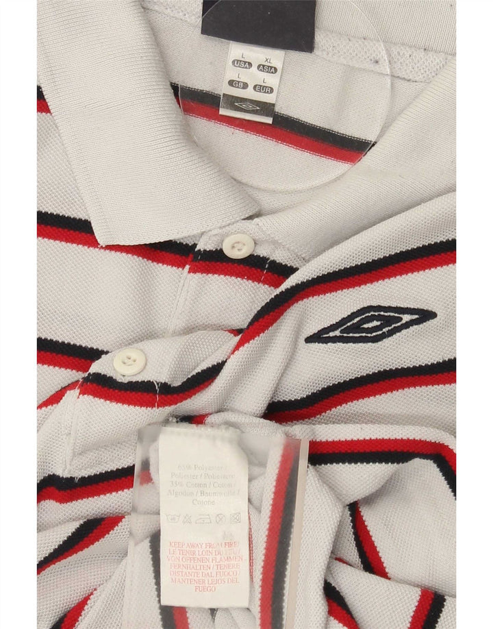 Umbro Poloskjorte til mænd Stor hvid stribet polyester