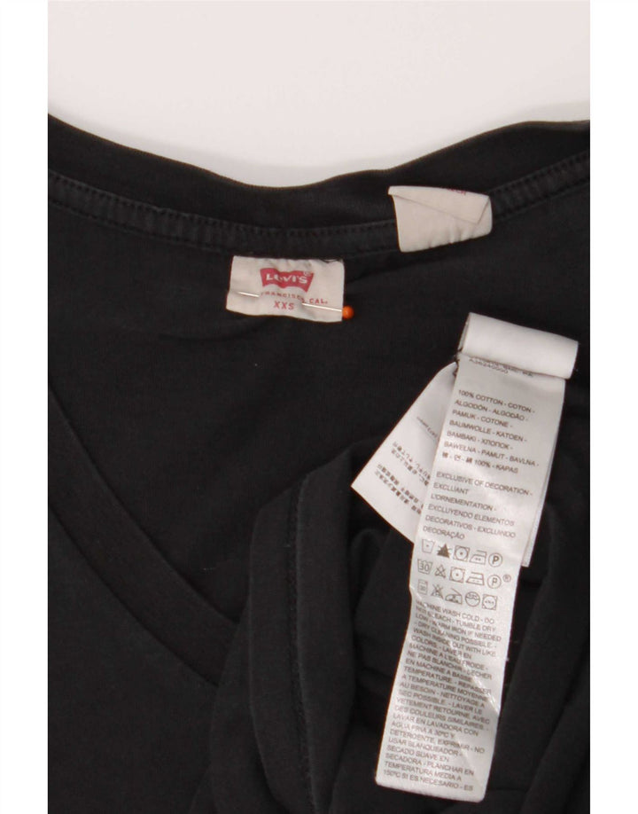 Levi's Dame T-Shirt Top UK 2 2XS Sort Bomuld