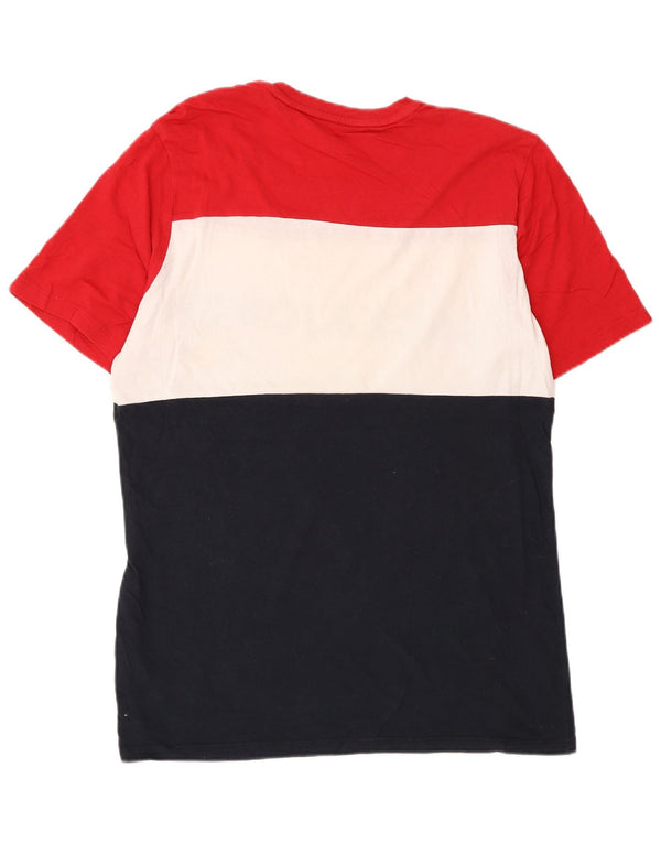 Jack & Jones Herre grafisk T-shirt Top Medium Marineblå Colourblock Bomuld