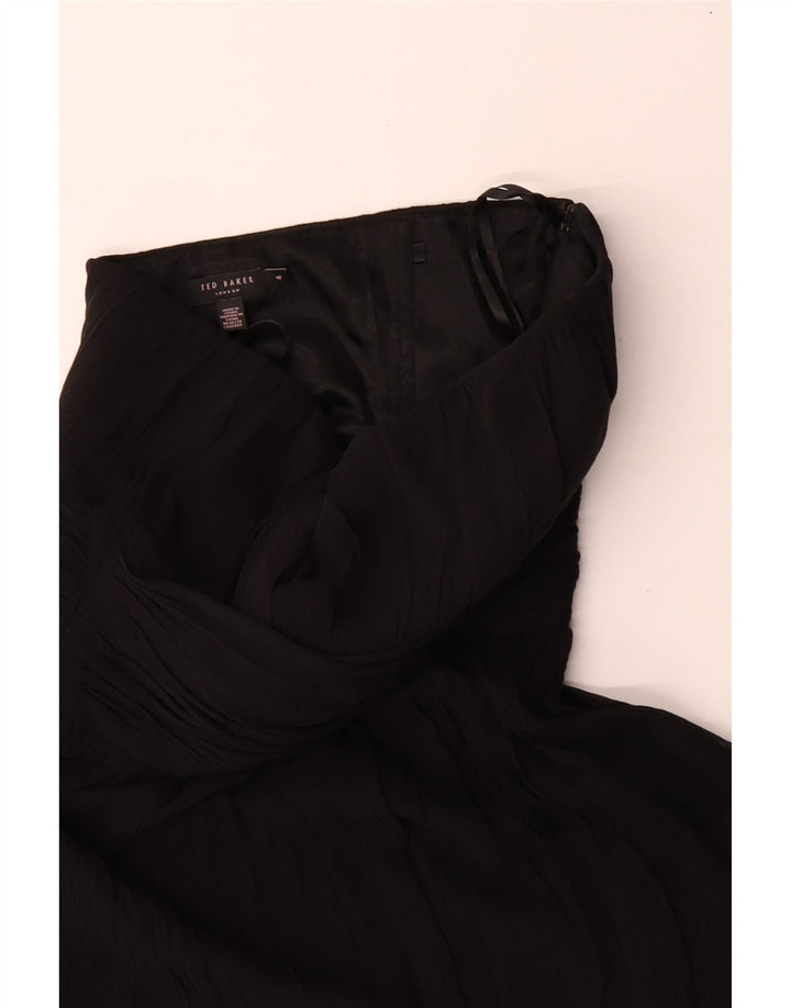 Ted Baker Dame Stropløs Kjole Størrelse 4 Large Sort Silke
