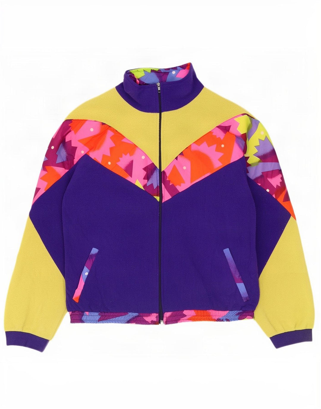 Vintage fleecejakke til mænd UK 42 XL Lilla Colourblock Polyester