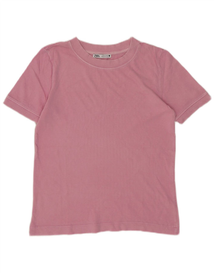 Zara Dame T-Shirt Top UK 10 Lille Pink