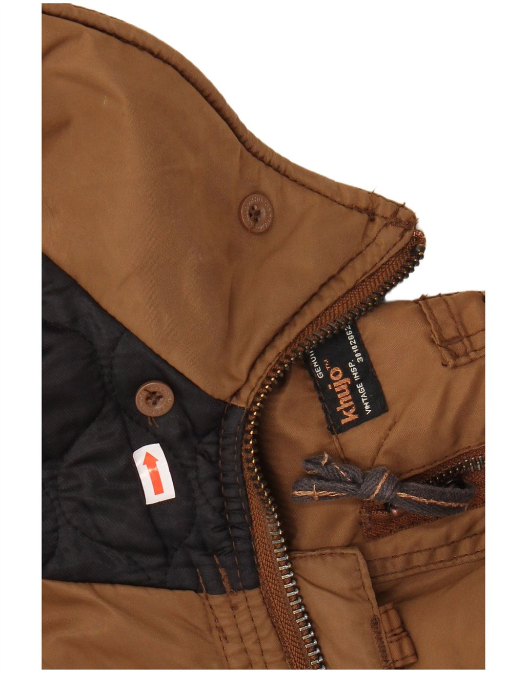 KHUJO Militær Parkajakke med hætte til kvinder UK 14 Medium Brun Polyester