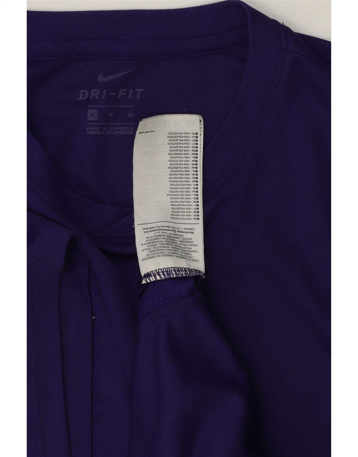 Nike Herre Dri Fit T-Shirt Top XL Lilla Polyester