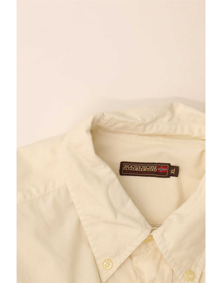 Napapijri Herre grafisk skjorte XL Off White
