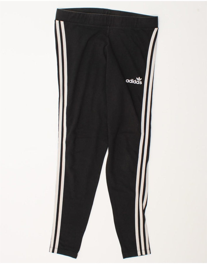 Adidas Dame Leggings UK 18 XL Sort Bomuld