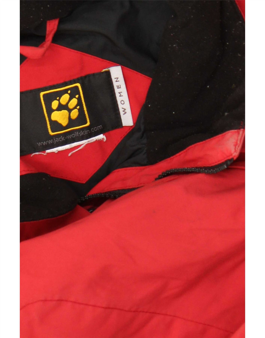Jack Wolfskin Dame Regnjakke UK 14 Stor Rød Polyamid