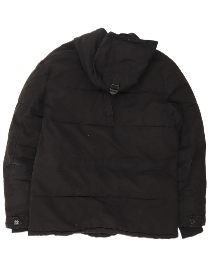 Zara Herre hættepolstret jakke UK 38 Medium Sort