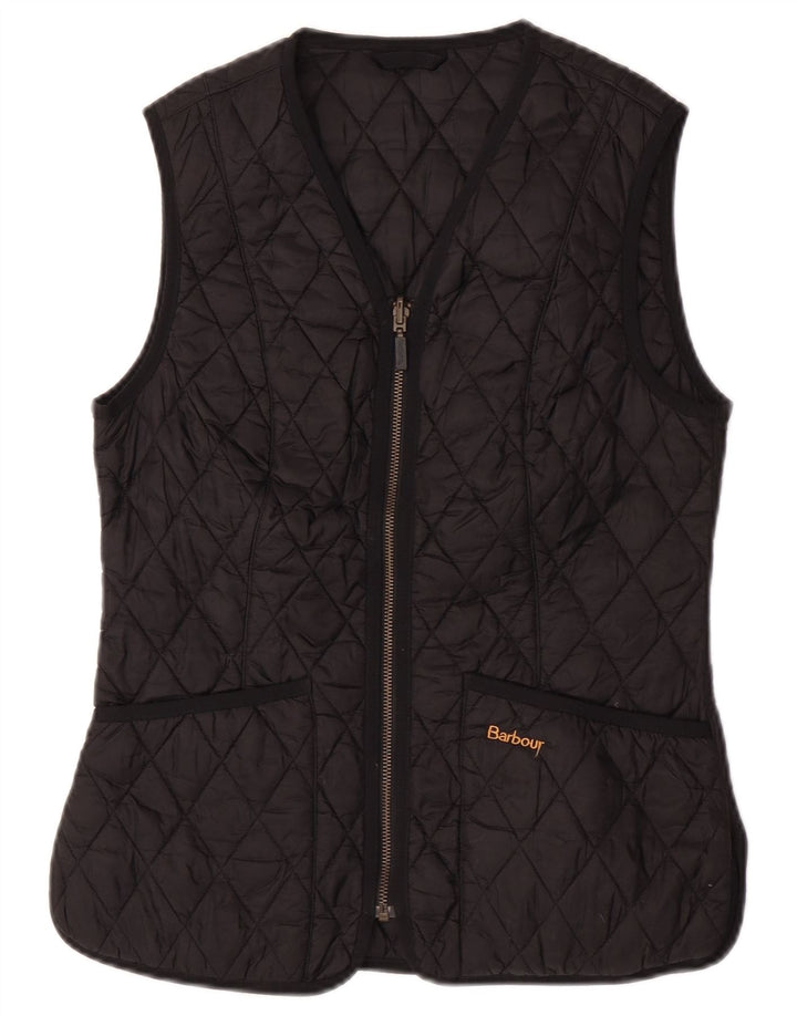 Barbour Womens Quilted Gilet UK 8 Small Black Polyamide